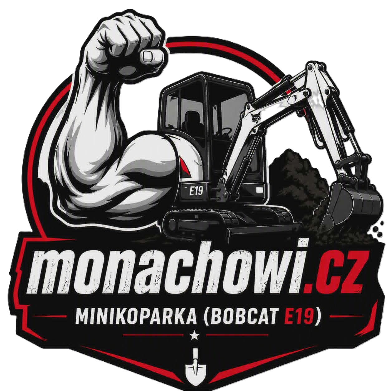 monachowi.cz — minikoparka Bobcat E19: wynajem, wykopy i prace ziemne